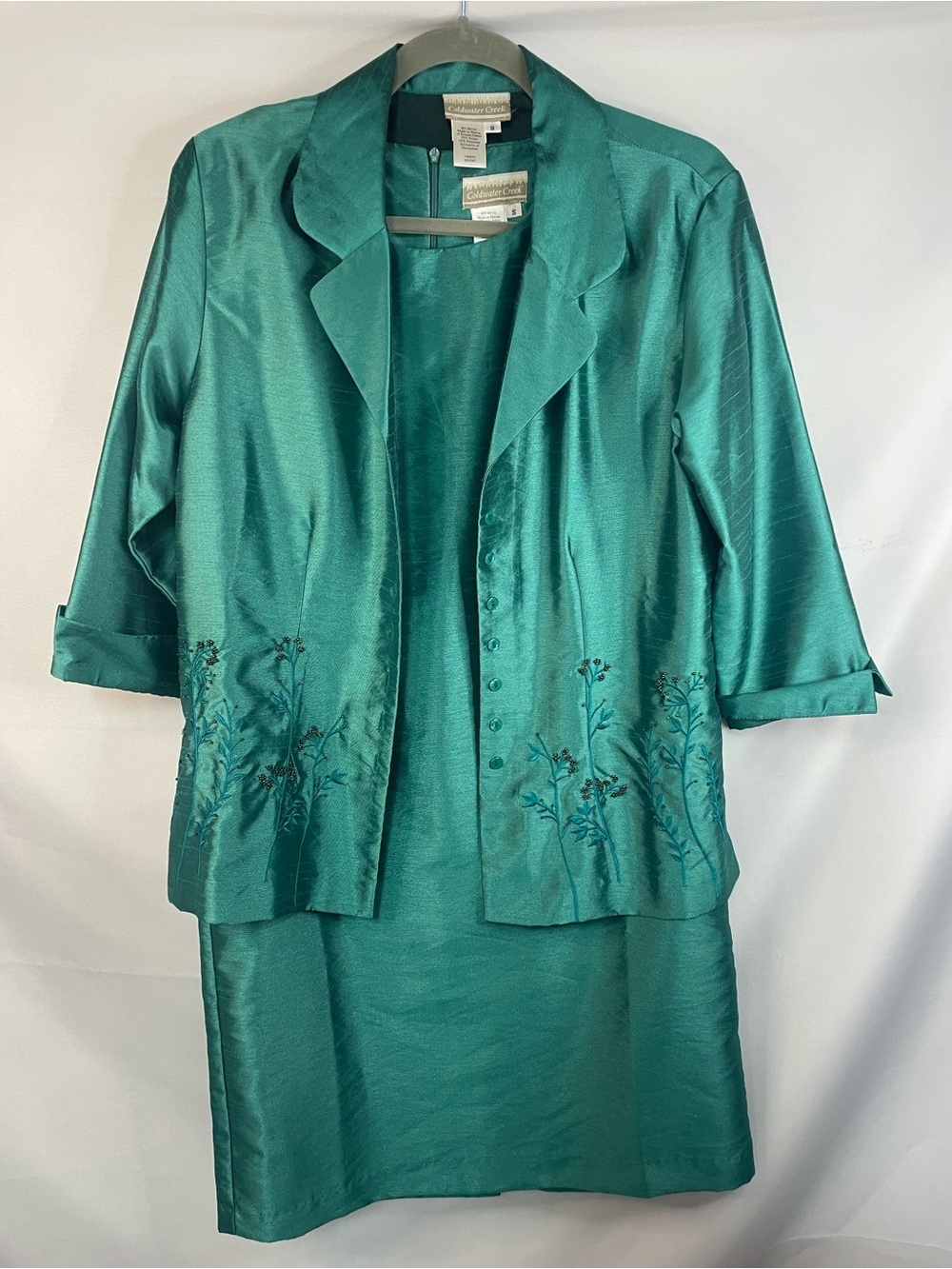 Coldwater Creek dress/suit set! Beautiful teal with embroidery. Measurements ⬇️